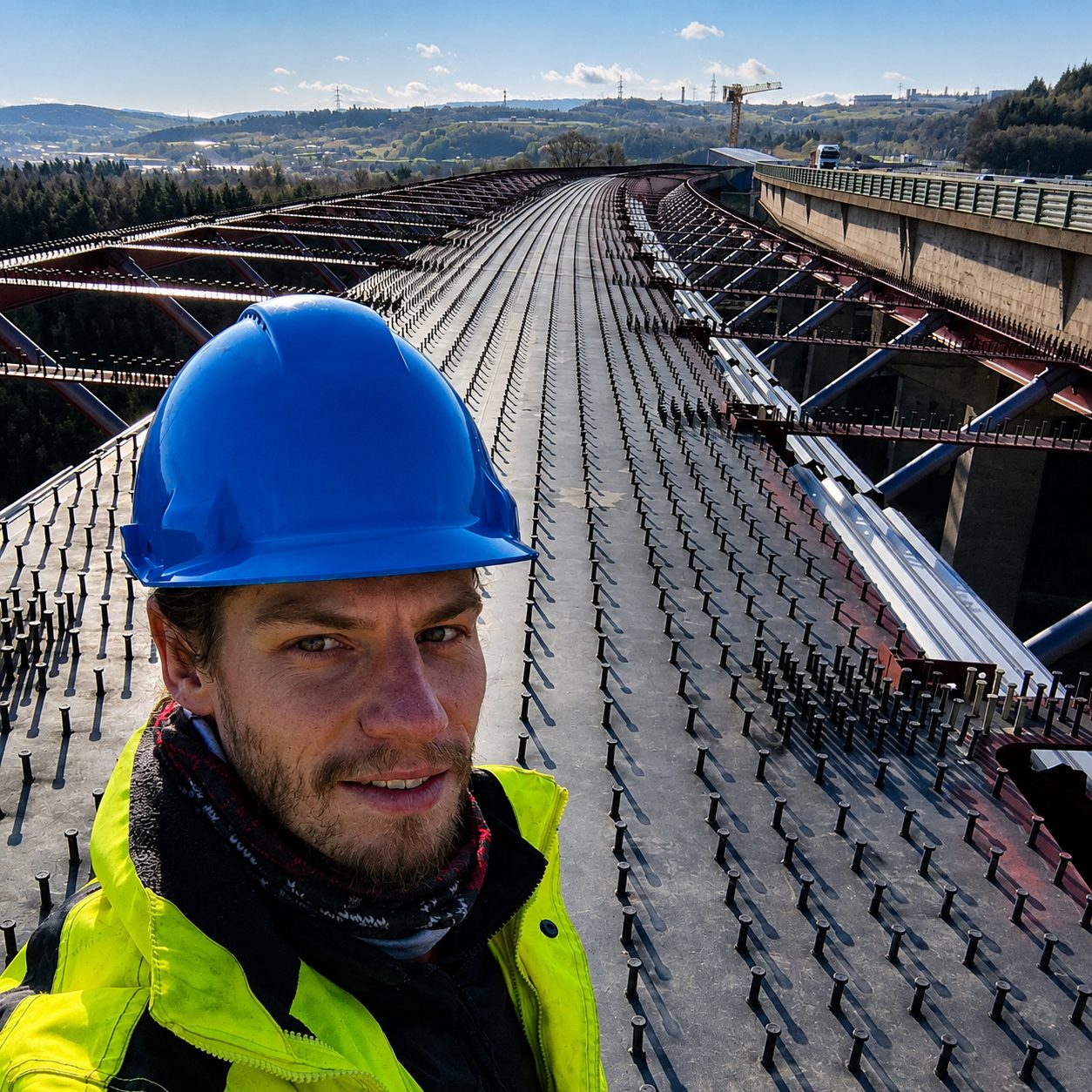 Welding supervision on the Talbrücke Rinsdorf motorway bridge deck, A45 Germany – Michal Pernica